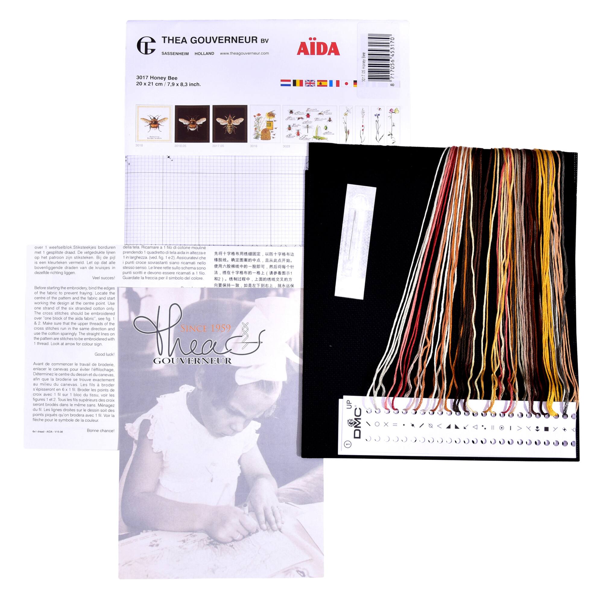 Thea Gouverneur Since 1959® Honey Bee Counted Cross Stitch Kit